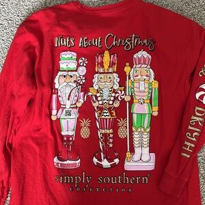 Simply Southern Nutcracker long Sleeve top, Size youth medium